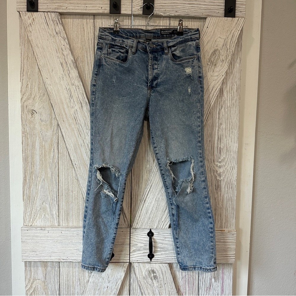 Blank NYC Madison High-Rise Cropped Distressed Jeans